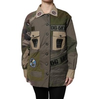 Dolce & Gabbana Women's Military Green Cotton Button Down Jacket - 36 IT thumbnail