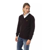 Embroidered V-neck Sweater in Extrafine Wool Merinos S Men thumbnail