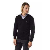 Embroidered V-neck Sweater in Extrafine Wool Merinos XL Men thumbnail