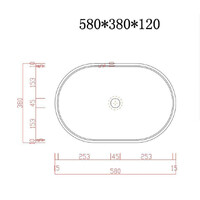 Ultra Modern Concrete Cement Wash Basin Counter Top Matte Black Oval Basin thumbnail