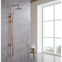 2023 Brushed Rose Gold Copper Solid Stainless Steel 304 made shower set w diverter 200 mm head sprayer hand held head thumbnail