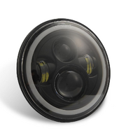7 Inch H4 / H13 Dc 9V - 30V 3000Lm 6000K 30W Ip67 4Led Lamp Beads Car Round Shape Led Headlight Lamps For Jeep Wrangler / Harley With Angel Eye thumbnail