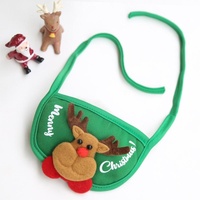 Pet Christmas Hat Saliva Festive Dressing Supplies Bibs Green thumbnail
