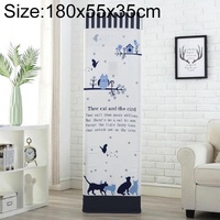 180x55x35cm All-inclusive Fabric Dust Cover for Vertical Cabinet Air Conditioners - Cat and Bird Design thumbnail