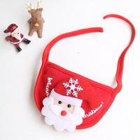 Pet Christmas Hat Saliva Festive Dressing Supplies Bibs Red thumbnail