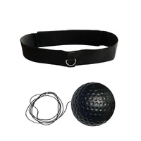 Indoor Boxing Reflex Training Ball With Headband - Black Pu Speed Ball - Rubber Ball Red thumbnail