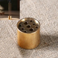 Medium Copper Nine-hole Incense Stick Plate Burner - Set of 5 thumbnail