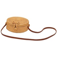 Handmade Bowknot Rattan Bag Vintage Art Beach Diagonal Bag 20X20X8Cm thumbnail