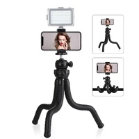 Flexible Mini Octopus Tripod with Ball Head and Phone Clamp for Slr Cameras Gopro and Cellphones thumbnail