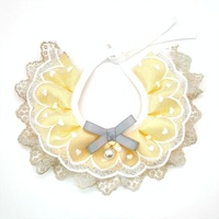 Pet Bib Adjustable Saliva Towel Lace Pearl Pendant Dog Collar - Size M thumbnail