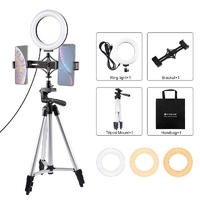 Live Broadcast Dual Phone Bracket & 6.2 Inch Led Ring Light Kit with Tripod Mount thumbnail