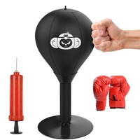 Desktop Speed Ball For Boxing Training - Bear Design With Gloves & Pump - Bear+Children Gloves+Pump thumbnail