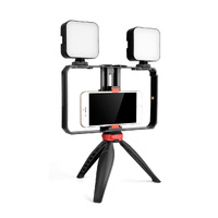 Vlogging Live Broadcast Led Selfie Light Video Rig With Smartphone Handle And Tripod thumbnail