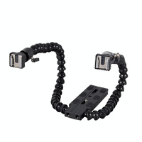 Adjustable Dual Arm Flash Bracket Mount For Hot Shoe thumbnail