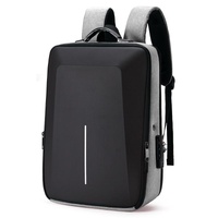 Anti-theft Hard Shell Backpack for Men with Alloy Frame - Gray thumbnail