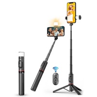 Rotatable Bluetooth Selfie Stick with Fill Light and Remote Control thumbnail