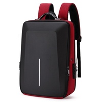 Hard Shell Backpack Alloy Frame Anti-theft Computer Bag for Men Red thumbnail