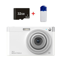 4k 8x Optical Zoom Telescopic Lens Digital Camera with Card Reader & 32g - White thumbnail