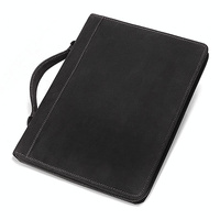 Black Leather Business Handbag for Computer Protection thumbnail