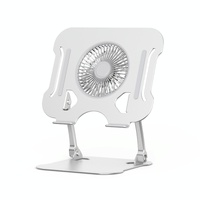 Silver Foldable Laptop Bracket with Fan - Space-saving Design thumbnail