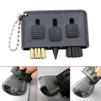 3-piece Portable Golf Groove Cleaning Brush - Red thumbnail