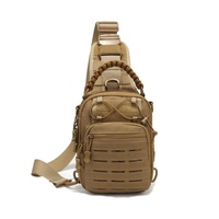 Multifunctional Laser Cut Crossbody Bag For Outdoor Sports - Khaki thumbnail