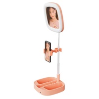 Portable Folding Desktop Live Broadcast Light Stand - White thumbnail