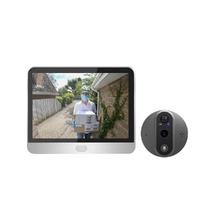 4.3 Inch Colour Screen Graffiti Hidden 1080P Wifi Smart Cat Eye Video Doorbell - Black thumbnail