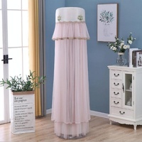 170cm Vertical Lace Air Conditioner Dust Cover - Round Column - White thumbnail