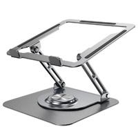 360 Degree Rotating Laptop Stand - Foldable Aluminum Bracket - Black thumbnail