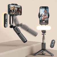 Handheld Stabilizer with Removable Fill Light and App - Black thumbnail