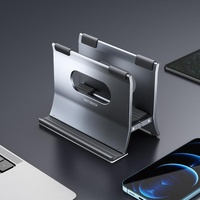 Grey H-type Alloy Laptop Storage Rack - Automatic Gravity thumbnail
