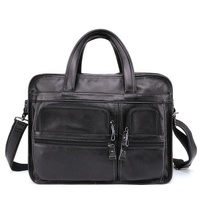 Men 15.6 Inch Business Handbag Casual Singer Shoulder Messenger Bag - Rusty Black thumbnail