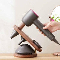 Black Walnut Hair Dryer Storage Bracket - Solid Wood thumbnail