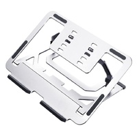 Foldable Aluminum Laptop Stand for Desktop Cooling - Elegant Silver thumbnail