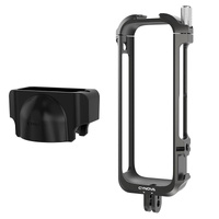 Metal Rabbit Cage & Lens Cover Set for Insta360 X4 - Black thumbnail