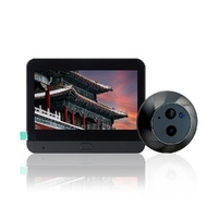 1080P Wifi Smart Cat Eye Video Doorbell - 4.3 Colour Screen - Hidden - Black thumbnail