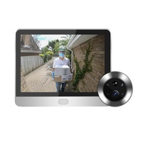1080P Wifi Smart Cat Eye Video Doorbell With 4.3 Colour Screen And Hidden Graffiti Design - Black thumbnail