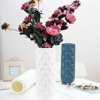 Creative Plastic Vase for Home Decoration - Flower Arrangement Container - Blue thumbnail