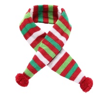 Dog Scarf Christmas Pet Accessories Winter Warmth Pet Scarf - Size M Red And Green Stripes thumbnail