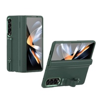 Samsung Galaxy z Fold 4 Leather Wristband Phone Case - White thumbnail