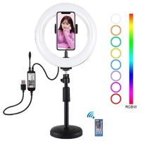 7.9 Rgbw Led Ring Light with Dual Colour Temperature and Phone Clamp thumbnail