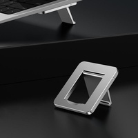 Desktop Folding Notebook Stand with Invisible Height Increase and Storage - Silver thumbnail