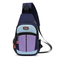 Outdoor Crossbody Bag Earphone Hole - Dark Blue thumbnail