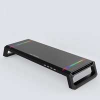 Foldable Laptop Stand with Rgb Lighting & Usb Expansion - Monitor Rack - Obsidian Black thumbnail