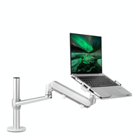 Adjustable Laptop Monitor Stand Mount - Aluminum Alloy - Silver thumbnail