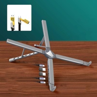 Versatile Laptop Docking Stand with Enhanced Cooling and Folding Design - Gray thumbnail