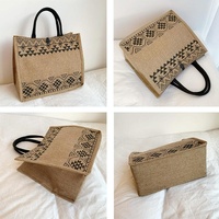 Simple Linen Tote Bag with Large Capacity - Style Print - Semicircle thumbnail