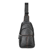 Stylish Genuine Leather Crossbody Chest Bag For Men And Women Functional And Versatile Design - Black thumbnail