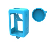 Protective Silicone Case with Lens Cap for Dji Action 3 - Red thumbnail